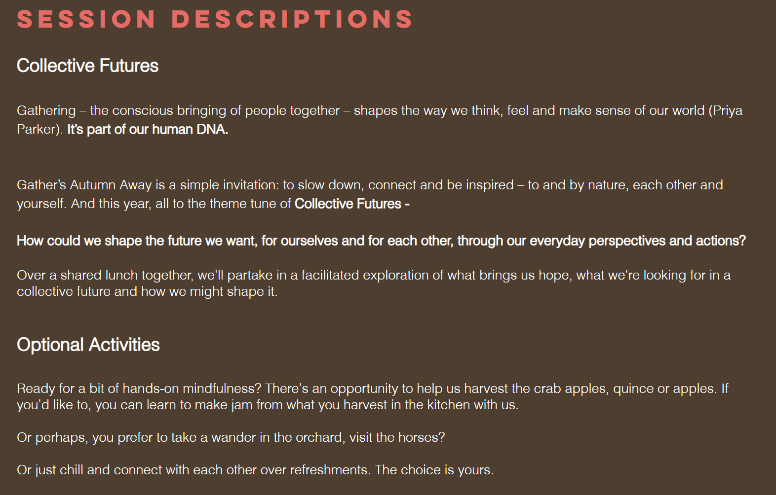 Conscious Leadership] 'Gather' Retreat - The Architecture of Belonging: On Community and the Future We’re Building (Oct 18, 2025)